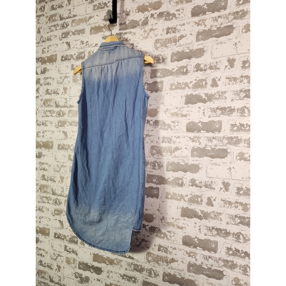 Denim Rhinestone Shirt Size Small Blue‎ Embellished Distressed Country Cowgirl - Picture 10 of 16